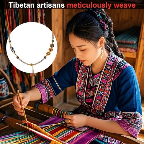 Vovo Tibetan Handcrafted Pendant Cord Thangka Pendant Chain Decorative Necklace DIY Adjustable Necklace Gift Box Set for Men/Women Spiritual Gift B-02 in Saudi Arabia
