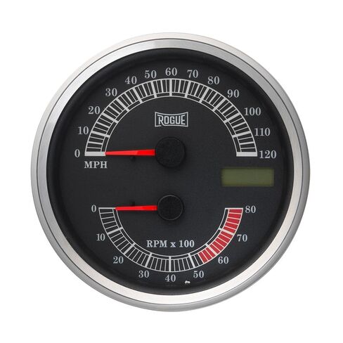 Rogue Motorcycle Speedometer/Tachometer Gauge Kit Fits 1996-2003 Harley Davidson FXST, FLST, FXDWG, FLHR Softail Models - 120 MPH - 8,000 RPM - Digital Odometer - Plug & Play - 4-1/4" Diameter in Saudi Arabia