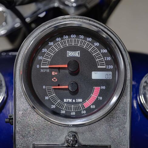 Rogue Motorcycle Speedometer/Tachometer Gauge Kit Fits 1996-2003 Harley Davidson FXST, FLST, FXDWG, FLHR Softail Models - 120 MPH - 8,000 RPM - Digital Odometer - Plug & Play - 4-1/4" Diameter in Saudi Arabia