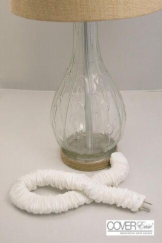 Snow Lamp Cord Cover Faux Silk 9 ft long White in Saudi Arabia