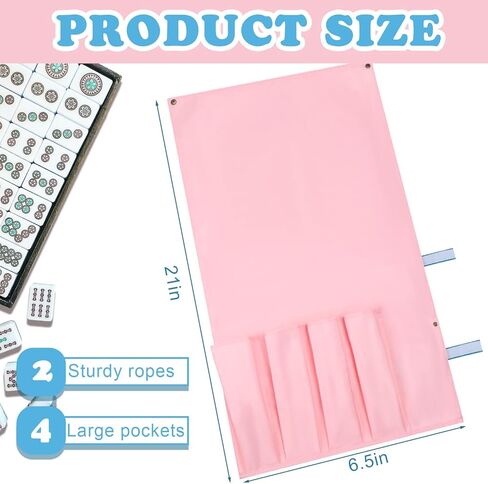 1 Pcs Mahjong Bags Protective Sleeve for Mahjong Racks and Pushers Tile Bag Accessory 20 Inch, Empty Mah Jong Bag Only (Pink) in Saudi Arabia