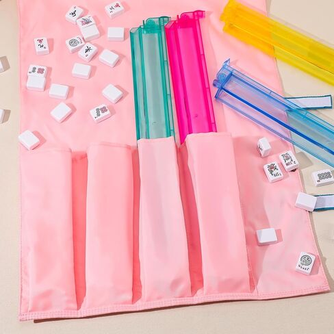 1 Pcs Mahjong Bags Protective Sleeve for Mahjong Racks and Pushers Tile Bag Accessory 20 Inch, Empty Mah Jong Bag Only (Pink) in Saudi Arabia