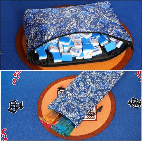 مجموعة ألعاب American Mahjong، 166 بلاطًا ورديًا (1.2 بوصة)، 4 رفوف/دافعات ملونة الكل في واحد وحقيبة برباط، مجموعات ماجونج كاملة مع حقيبة حمل مطبوعة باللون الوردي ومجموعة ملحقات ماجونج in Saudi Arabia