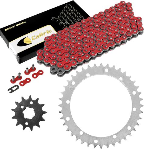 Caltric Red Drive Chain And Sprockets Kit Compatible with Yamaha Blaster 200 Yfs200 1988-2006 in Saudi Arabia