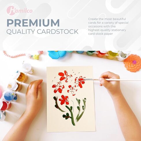 Hamilco Cream Colored Cardstock Thick Paper - 8 1/2 x 11" Heavy Weight 100 lb Cover Card Stock for Printer - 50 Pack in Kuwait