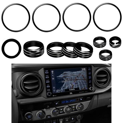 SENSHINE لملحقات Toyota Tacoma 2023 2022 2021 2020 أغطية المقابض - أغطية أزرار مقبض حلقة تهوية التيار المتردد لمكيف الهواء، مرآة خلفية بحجم مكيف الهواء، حلقات زر إيقاف التشغيل بالضغط 12 قطعة (أحمر) in Saudi Arabia