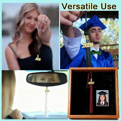 10 قطع من شرابات التخرج لعام 2026 مع دلايات سنة ذهبية لإكسسوارات قبعة التخرج (كستنائي) in Kuwait