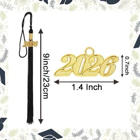 10 قطع من شرابات التخرج لعام 2026 مع دلايات سنة ذهبية لإكسسوارات قبعة التخرج (كستنائي) in Kuwait
