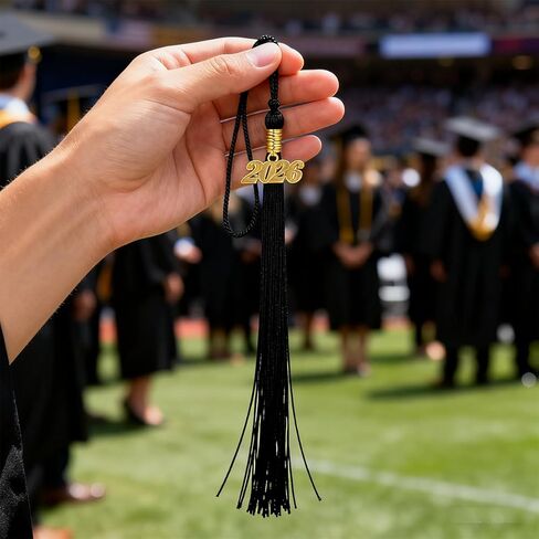 10 قطع من شرابات التخرج لعام 2026 مع دلايات سنة ذهبية لإكسسوارات قبعة التخرج (كستنائي) in Kuwait