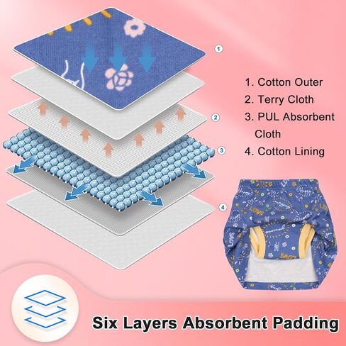 MooMoo Baby Girls Potty Training Underwear 2 Packs Cotto Diaper Skirt for Potty Training Absorbent in Kuwait
