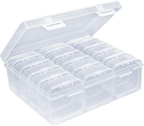 30 Pack Bead Organizer Box, Clear Plastic Storage Containers with Hinged Lids for Jewelry Making, Crafts, Beads, Small Parts Organization, Mini Craft Supply Cases in Saudi Arabia
