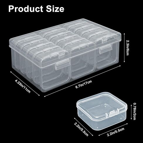 30 Pack Bead Organizer Box, Clear Plastic Storage Containers with Hinged Lids for Jewelry Making, Crafts, Beads, Small Parts Organization, Mini Craft Supply Cases in Saudi Arabia