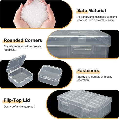 30 Pack Bead Organizer Box, Clear Plastic Storage Containers with Hinged Lids for Jewelry Making, Crafts, Beads, Small Parts Organization, Mini Craft Supply Cases in Saudi Arabia