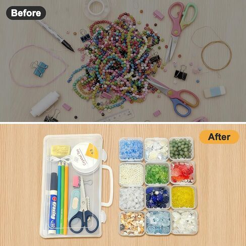30 Pack Bead Organizer Box, Clear Plastic Storage Containers with Hinged Lids for Jewelry Making, Crafts, Beads, Small Parts Organization, Mini Craft Supply Cases in Saudi Arabia
