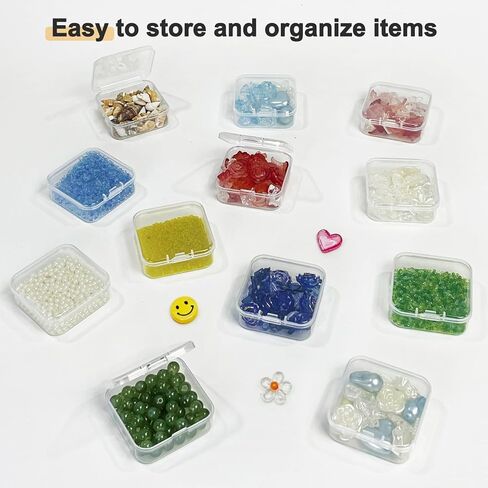 30 Pack Bead Organizer Box, Clear Plastic Storage Containers with Hinged Lids for Jewelry Making, Crafts, Beads, Small Parts Organization, Mini Craft Supply Cases in Saudi Arabia