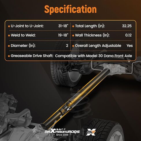 مجموعة عمود الدفع الأمامي 32.15 بوصة من maXpeedingrods لسيارة Jeep Cherokee 1987-2001، Comanche 1987-1992، Wagoneer 1987-1990، استبدال ناقل الحركة الأوتوماتيكي 4WD # 53005542 938128 in Kuwait