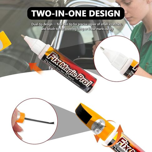 Touch Up Paint for Cars,2-in-1 Car Paint Scratch Repair Pen with Brush & Nib for Quick Scratch Fixes,Multi-purpose Car Touch Up Paints Pen for Auto Body,Doors,Bumpers (Black) in Saudi Arabia
