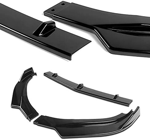 Stay-Tuned, 9PCS Sport-Style ABS Front Bumper Lip Spoiler Body Kit + Universal 86" x 4" Side Skirts, Compatible with 2017-2021 Alfa Romeo Giulia, Exterior Accessory (Painted Black) in Saudi Arabia