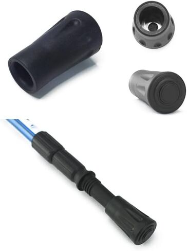 4 Pcs Replacement Rubber Tips End for Hiking Stick Walking Trekking Poles 4Cm - (Color: Black) in Saudi Arabia
