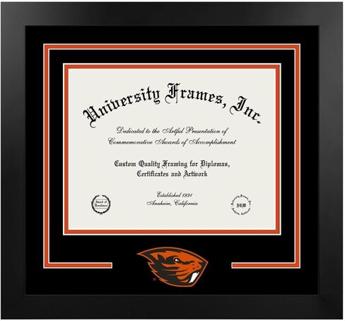 Campus Images NCAA Oregon Ducks Unisex Spirit Diploma Manhattan Black Frame with Bonus Lithograph, Black, One Size in Saudi Arabia