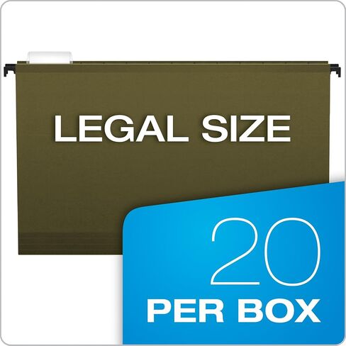مجلدات ملفات معلقة معززة من Pendaflex SureHook، حجم قانوني، أخضر قياسي، 1/5 قطع، 20/BX (6153 1/5) in Saudi Arabia