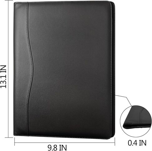حافظة Padfolio Portfolio Binder، حافظة جلدية بمجلد الحافظة، حافظة أوراق فضفاضة مع غطاء مجلد بني مع جيوب، مجلد استئناف للأعمال المكتبية واجتماعات الرجال والنساء (A4، بني) in Kuwait