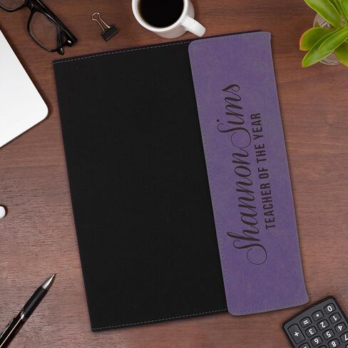 My Personal Memories Customized Canvas Portfolio - Customized and Monogrammed Notepad, Padfolio, Business, Student, Teacher, Gift (Purple Flap) in Saudi Arabia