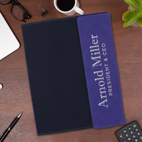 My Personal Memories Customized Canvas Portfolio - Customized and Monogrammed Notepad, Padfolio, Business, Student, Teacher, Gift (Purple Flap) in Saudi Arabia
