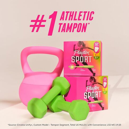 Playtex Sport Tampons, Super Absorbency, Fragrance-Free Tampons - 84ct (6 Packs of 14ct) in Saudi Arabia