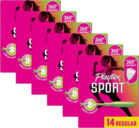 Playtex Sport Tampons, Super Absorbency, Fragrance-Free Tampons - 84ct (6 Packs of 14ct) in Saudi Arabia