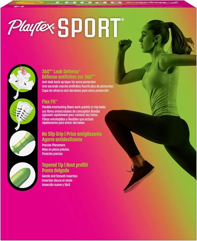 Playtex Sport Tampons, Super Absorbency, Fragrance-Free Tampons - 84ct (6 Packs of 14ct) in Saudi Arabia