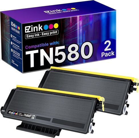 حبر E-Z (استبدال خرطوشة الحبر المتوافقة مع Brother TN580 TN650 TN550 TN620 عالي الإنتاجية متوافق مع HL-5370DW HL-5340D DCP-8060 DCP-8065DN HL-5240 HL-5250DN MFC-8660DN (أسود، عبوتان) in Saudi Arabia