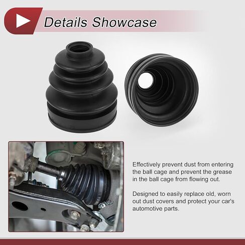 1 Set CV Joint Boot Kit for Toyota Land Cruiser 1998-2007 for Lexus LX470 98-07 Inner Constant Velocity Joint Boot W/Clamps No.443760080 Black Rubber in Saudi Arabia