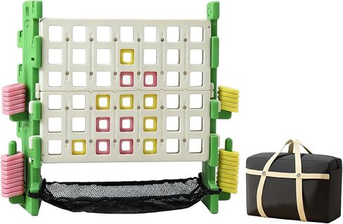 SDADI Giant 4-in-a-Row Game Set, Block-Style Connect Game with Adjustable Height & Tool-Free Assembly, Portable Family Yard Game for Indoor & Outdoor Fun (Cream) in Saudi Arabia