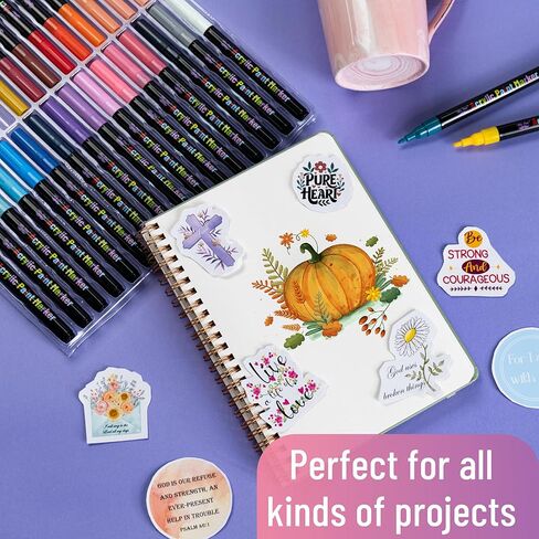 Mr. Pen- Acrylic Paint Markers, 32 pcs, Colorful, Acrylic Paint Pens for Rocks, Wood, Canvas, Stone, Glass, Ceramic Surfaces, Christmas Gift in Saudi Arabia