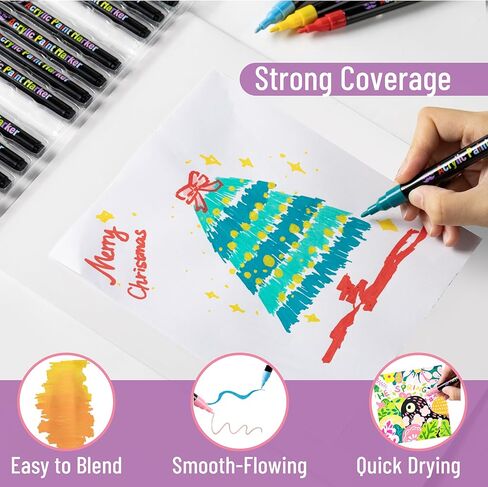 Mr. Pen- Acrylic Paint Markers, 32 pcs, Colorful, Acrylic Paint Pens for Rocks, Wood, Canvas, Stone, Glass, Ceramic Surfaces, Christmas Gift in Saudi Arabia