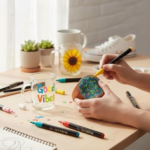 Mr. Pen- Acrylic Paint Markers, 32 pcs, Colorful, Acrylic Paint Pens for Rocks, Wood, Canvas, Stone, Glass, Ceramic Surfaces, Christmas Gift in Saudi Arabia