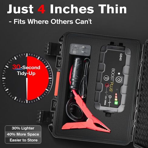 Case for NOCO Boost GB40 GB20 – Waterproof Hard Storage Box for 1000A UltraSafe Jump Starter | Battery Pack Fast Car Charger Accessories | Portable Protective Storage for Drivers Road Trips Emergency in Saudi Arabia