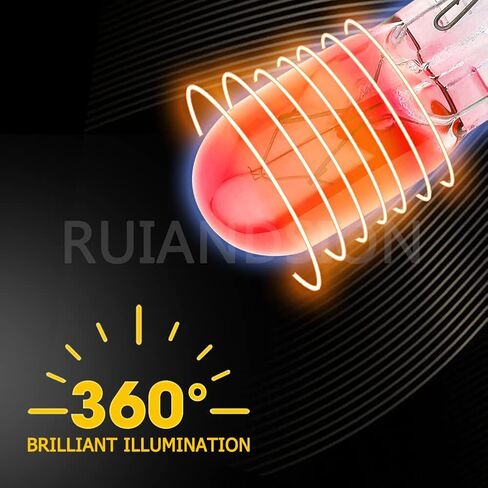 Ruiandsion T10 W5W 194 مصابيح هالوجين 168 2825 أبيض دافئ 12 فولت أضواء لوحة القيادة لخريطة القبة الداخلية، غير قطبية (عبوة من 10) in Saudi Arabia