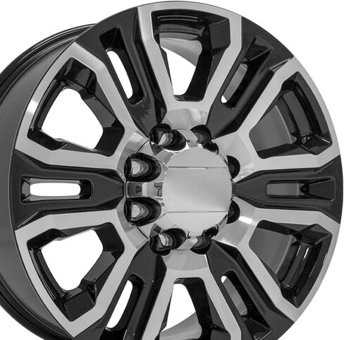 New Aluminum Alloy wheel 20 inch Rim Replica CV70A fits GMC Sierra 2500 3500 HD Denali 20x8.5 Black Machined 8-165.1 Bolt-pattern Offset 12 in Saudi Arabia