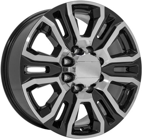 New Aluminum Alloy wheel 20 inch Rim Replica CV70A fits GMC Sierra 2500 3500 HD Denali 20x8.5 Black Machined 8-165.1 Bolt-pattern Offset 12 in Saudi Arabia