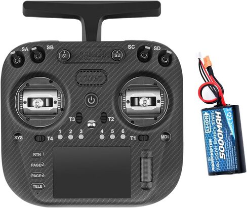 وحدة تحكم راديو RADIOMASTER TX15 Max 3.5 بوصة IPS تعمل باللمس ExpressLRS مع ميكروفون جيروسكوبي مدمج AG02 CNC Hall Gimbal (وضع FCC أحمر 2 مع 6200 مللي أمبير في الساعة) in Saudi Arabia