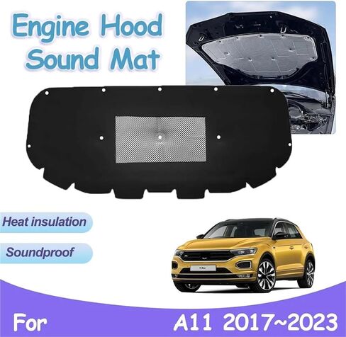 وسادة غطاء محرك السيارة متوافقة مع VW T-Roc A11 D11 2017 ~ 2023 غطاء قطني عازل للصوت وعازل للصوت ملحقات داخلية (PET) in Kuwait