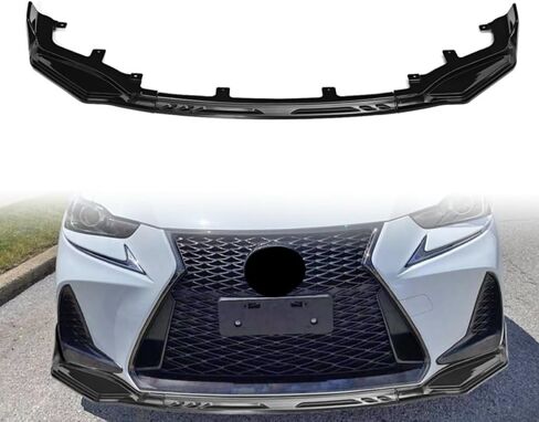 Front Bumper Lip Fit for Lexus is-Series F-Sport 2017-2020,3 PCS Front Bumper Lip Body Kit Spoiler Compatible with Lexus is-Series F-Sport 2017-2020 Front Splitter, Gloss Black in Saudi Arabia