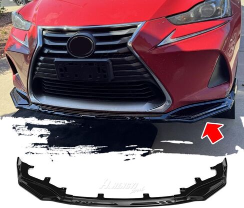 Front Bumper Lip Fit for Lexus is-Series F-Sport 2017-2020,3 PCS Front Bumper Lip Body Kit Spoiler Compatible with Lexus is-Series F-Sport 2017-2020 Front Splitter, Gloss Black in Saudi Arabia