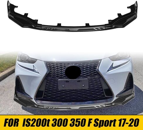 Front Bumper Lip Fit for Lexus is-Series F-Sport 2017-2020,3 PCS Front Bumper Lip Body Kit Spoiler Compatible with Lexus is-Series F-Sport 2017-2020 Front Splitter, Gloss Black in Saudi Arabia