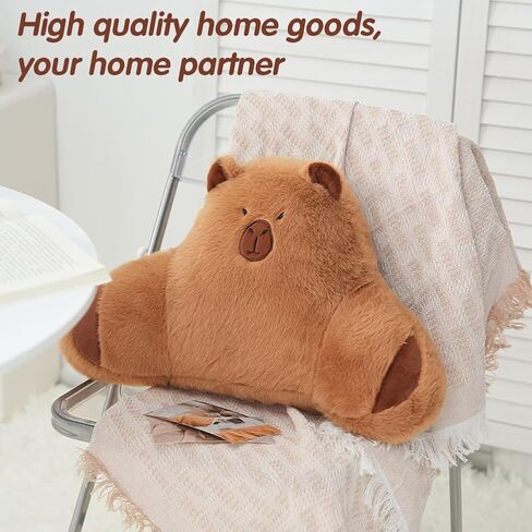 LYFJMUS 4 Pack Plush Capybara Car Headrest Pillow and Lumbar Support Pillow Kawaii Plushies Capybara Stuffed Headrest Cute Car Decor for Car Driving in Kuwait
