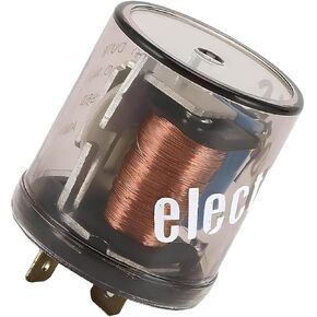 2PCS 2 Pin Electronic Flasher Relay 12V, Cold-Resistant & Heat-Resistant Turn Signal Relay, High-Conductivity Copper Coil Flasher with Sealed Thickened Shell, for Most Vehicles (Black) in Kuwait