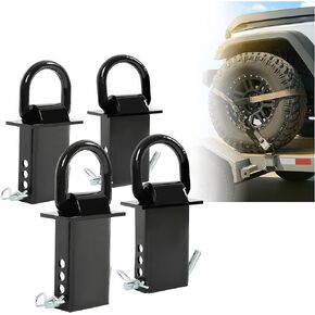 4 قطع جيب أوتاد عالي التحمل على شكل حرف D بوزن 5400 رطل قابل للتعديل جيب أوتاد مقطورة متوافق مع جيوب أوتاد قياسية 2 × 4 بوصة، أسود in Kuwait