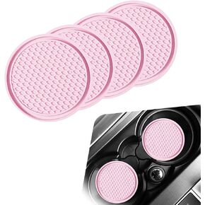 Car Cup Coaster, Universal Non-Slip Cup Holder Coasters for Car, Honeycomb Embedded Decorative Silicone Coasters, Cars Interior Decorative Accessories (Black) in Kuwait